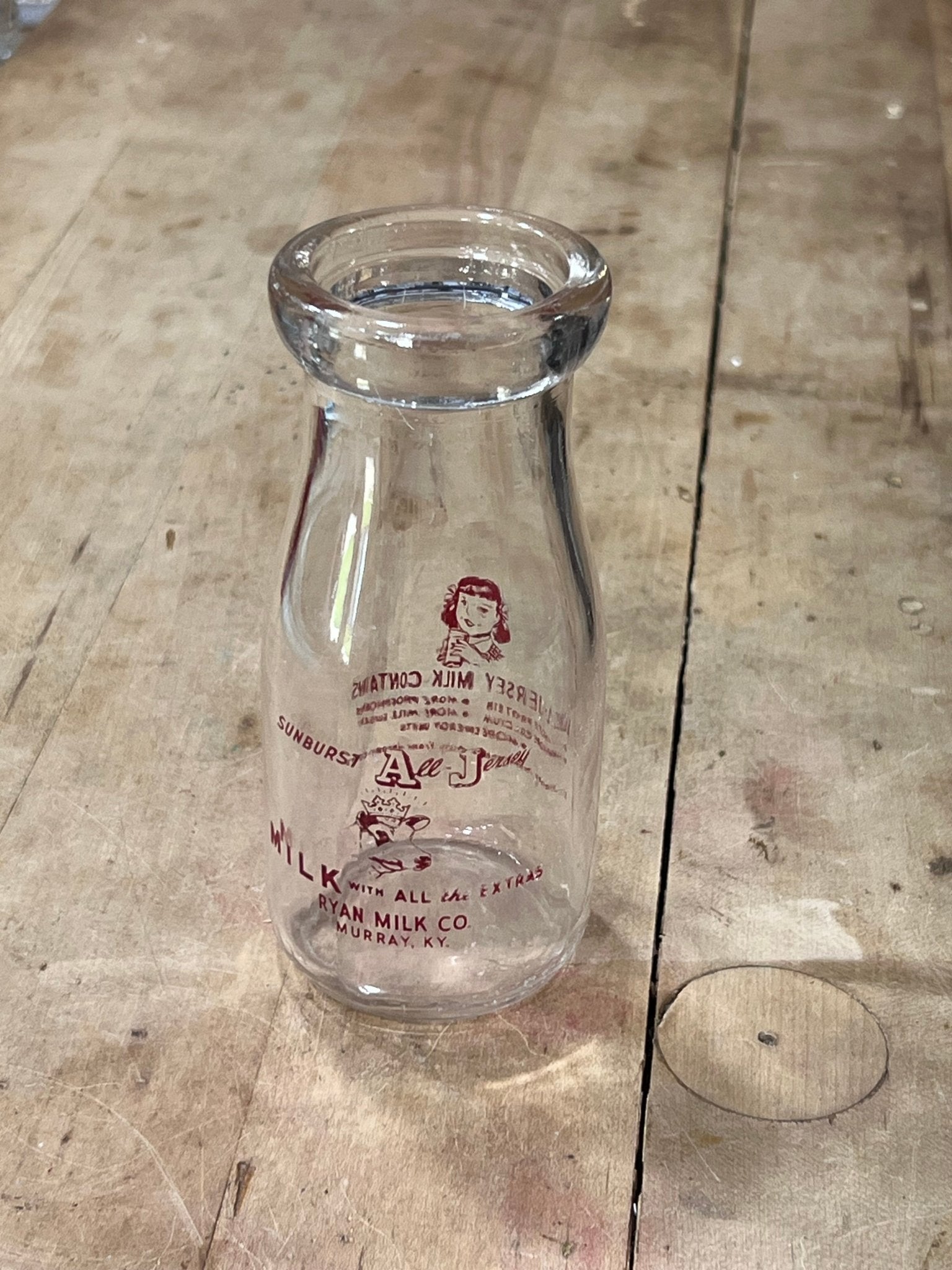 Vintage Ryan Milk Co. "All-Jersey" Miniature Milk Bottle / Creamer - The Mustard Seed Collection, The Seed
