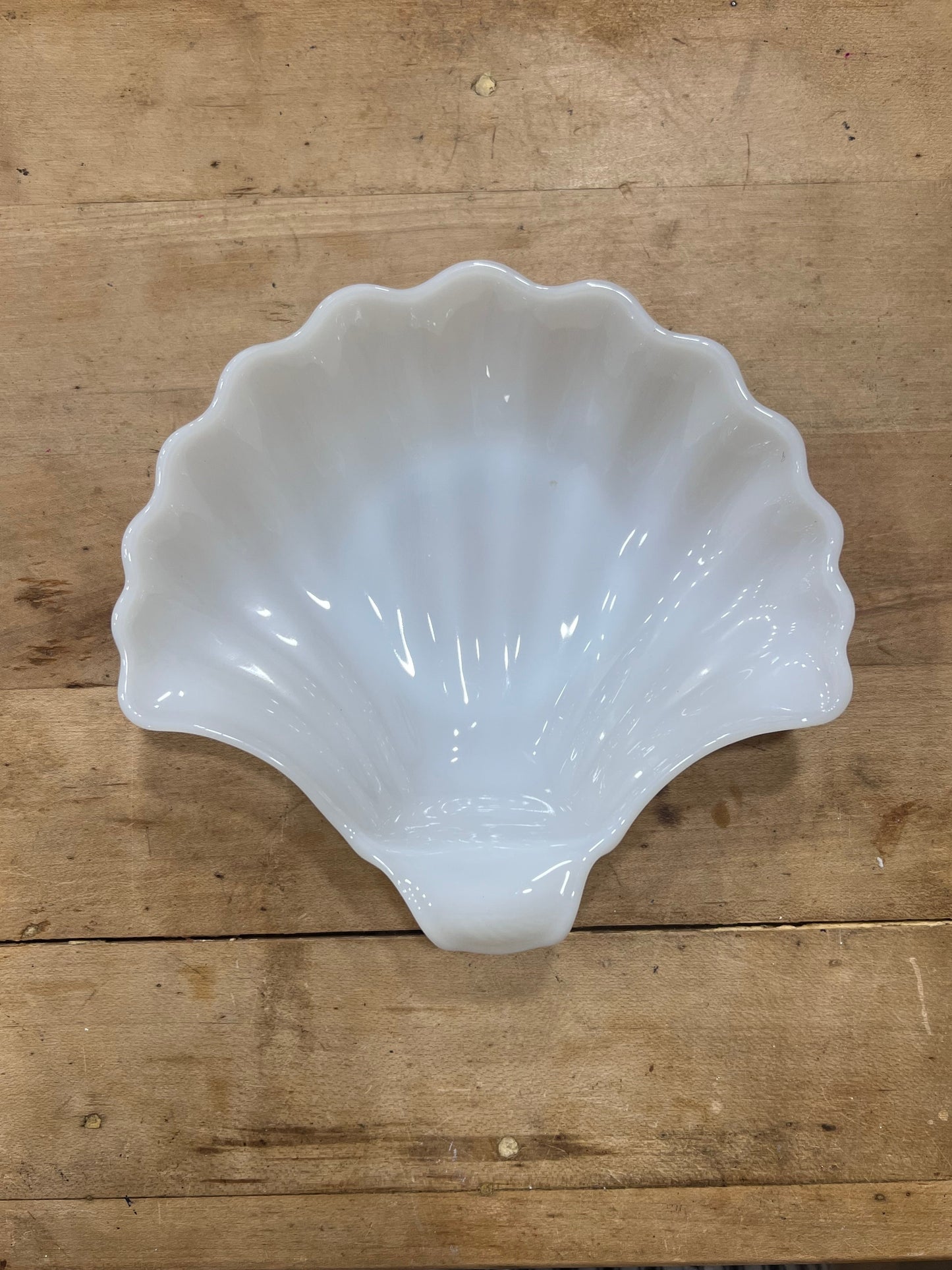 Vintage Shell Milk Glass Dish