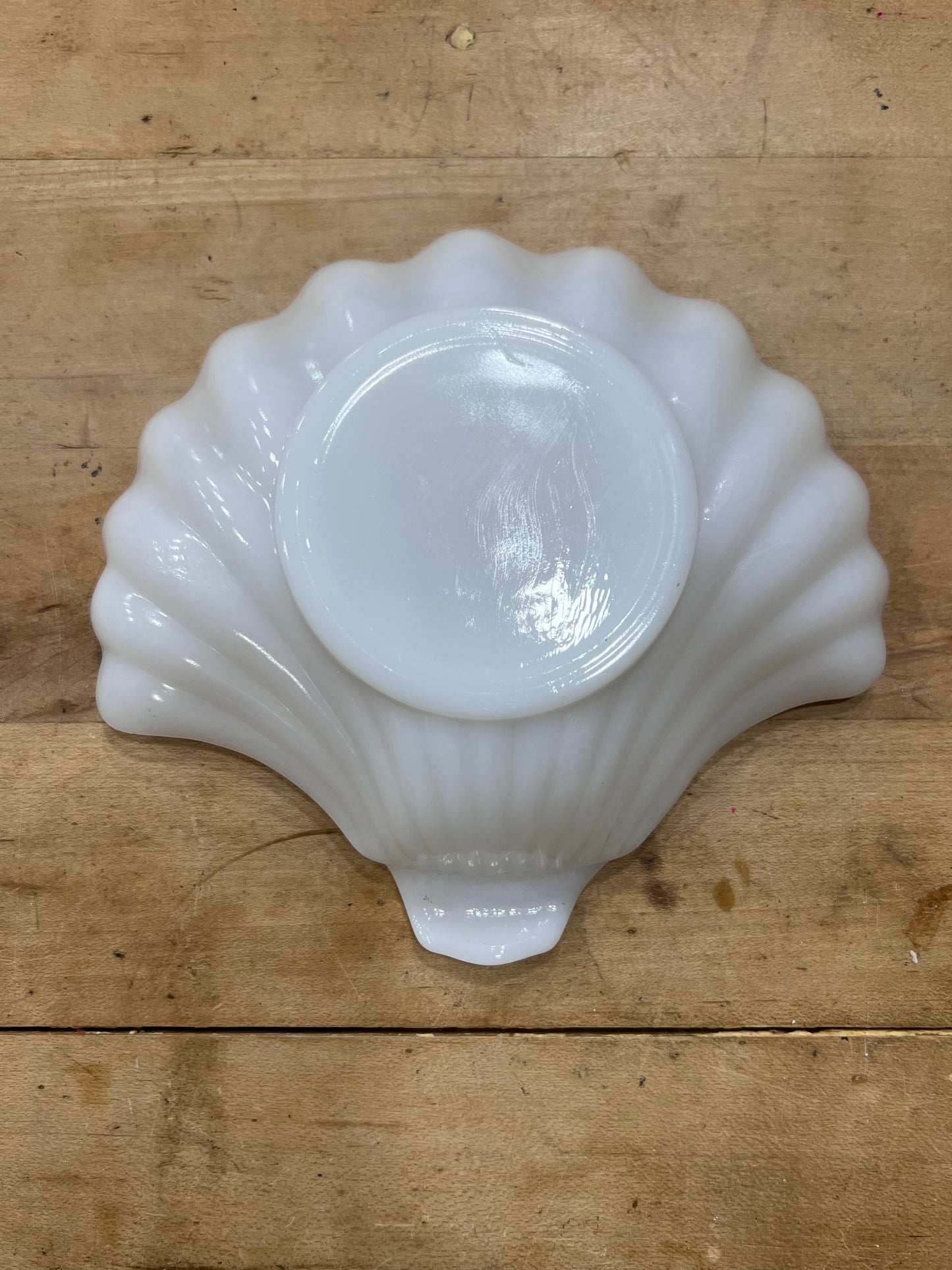 Vintage Shell Milk Glass Dish