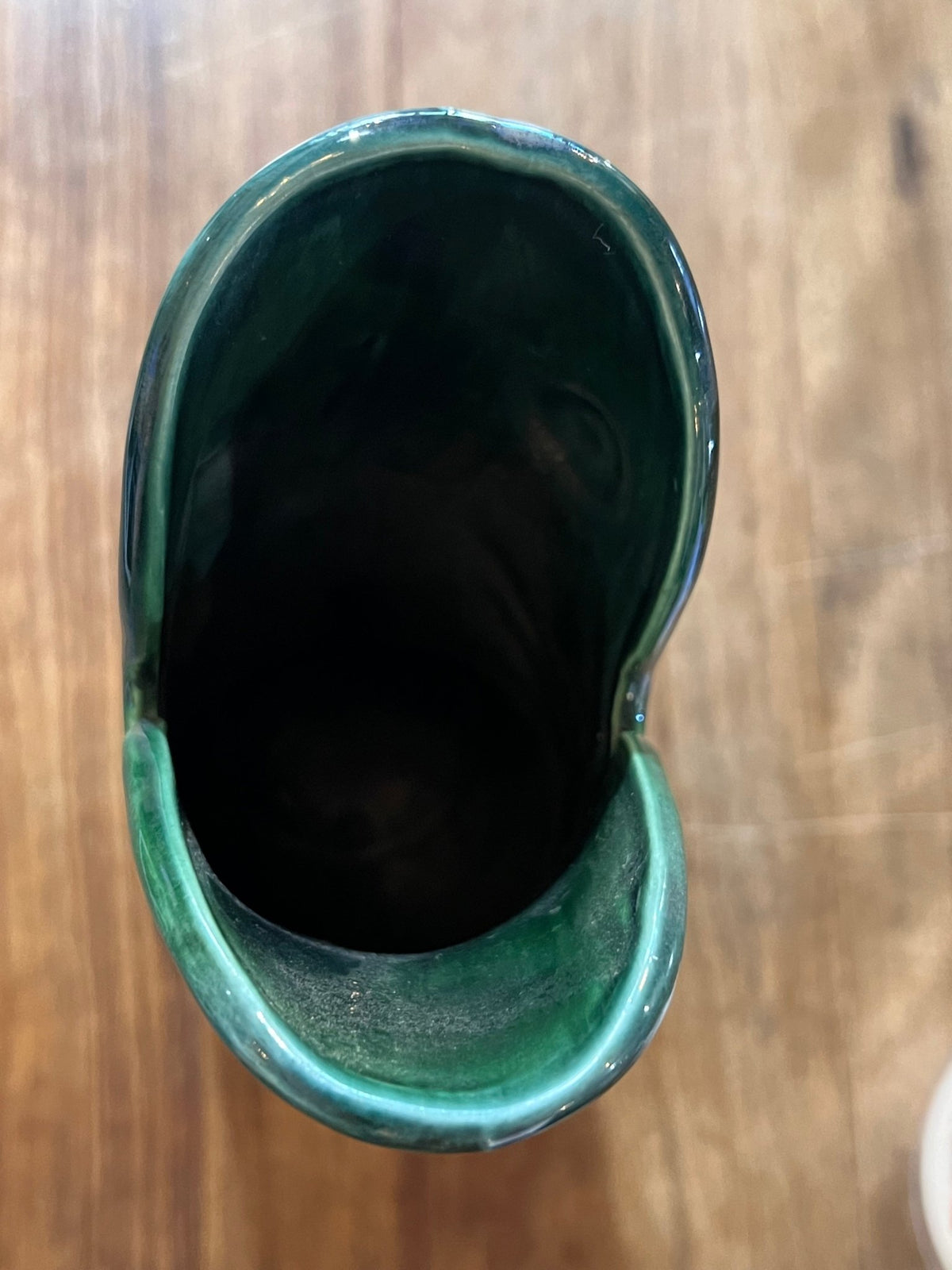 Vintage Shreve, Crump & Low Co. "Gurgling Cod" Fish Pitcher Vase – Iridescent Green Glaze (Made in England) - The Mustard Seed Collection, The Seed