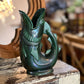 Vintage Shreve, Crump & Low Co. "Gurgling Cod" Fish Pitcher Vase – Iridescent Green Glaze (Made in England) - The Mustard Seed Collection, The Seed