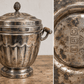 Vintage Silver Plate Covered Ice Bucket with Wooden HandlesVintage Ice Bucket