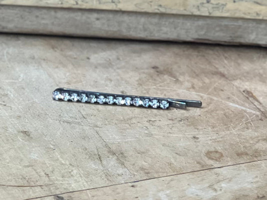 Vintage Silvertone Clear Rhinestone Bobby Pin / Hair Slide The Mustard Seed Collection, The Seed