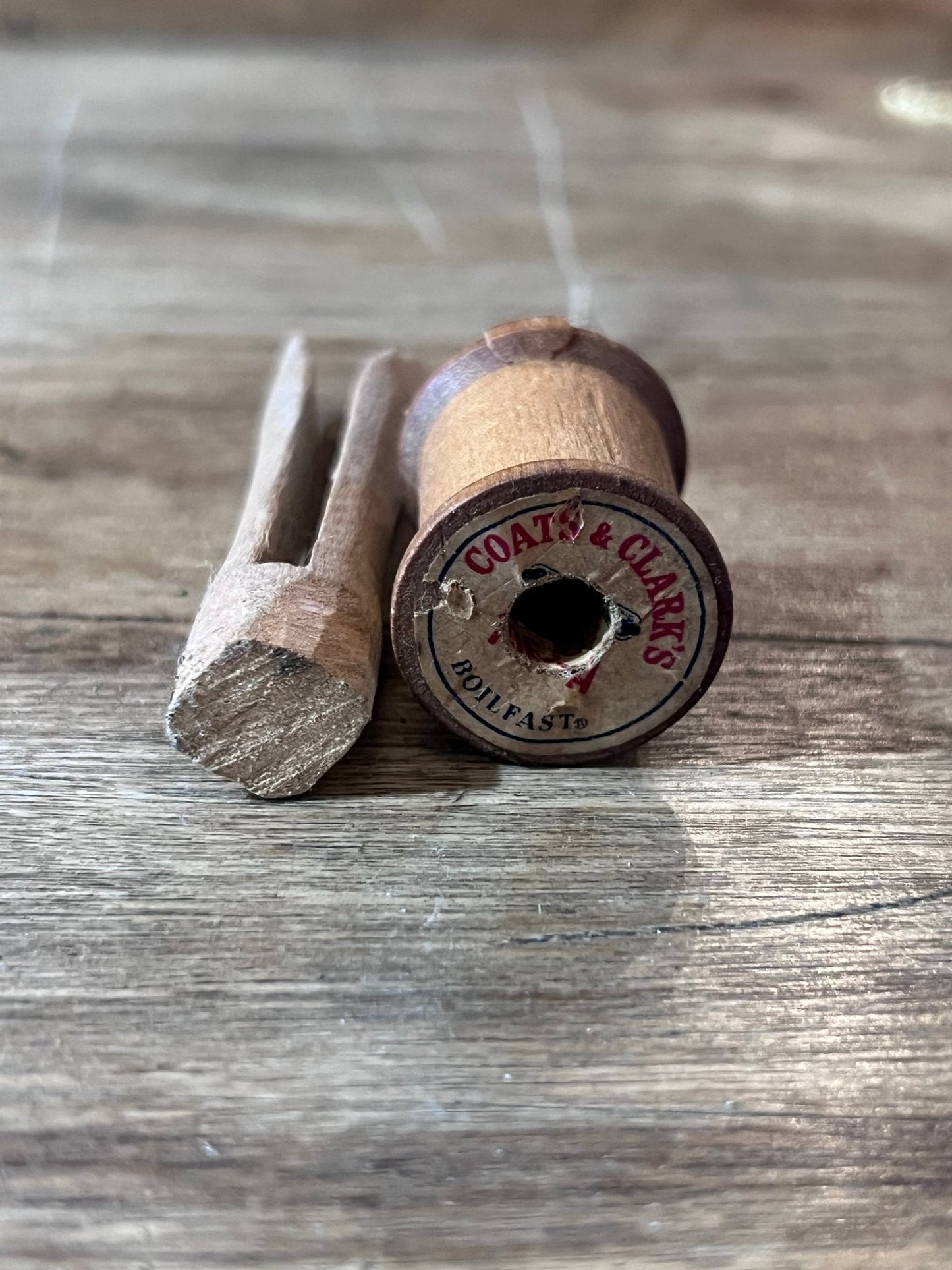 Vintage Spool & Hand Carved Clothes Pin - The Mustard Seed Collection, The Seed