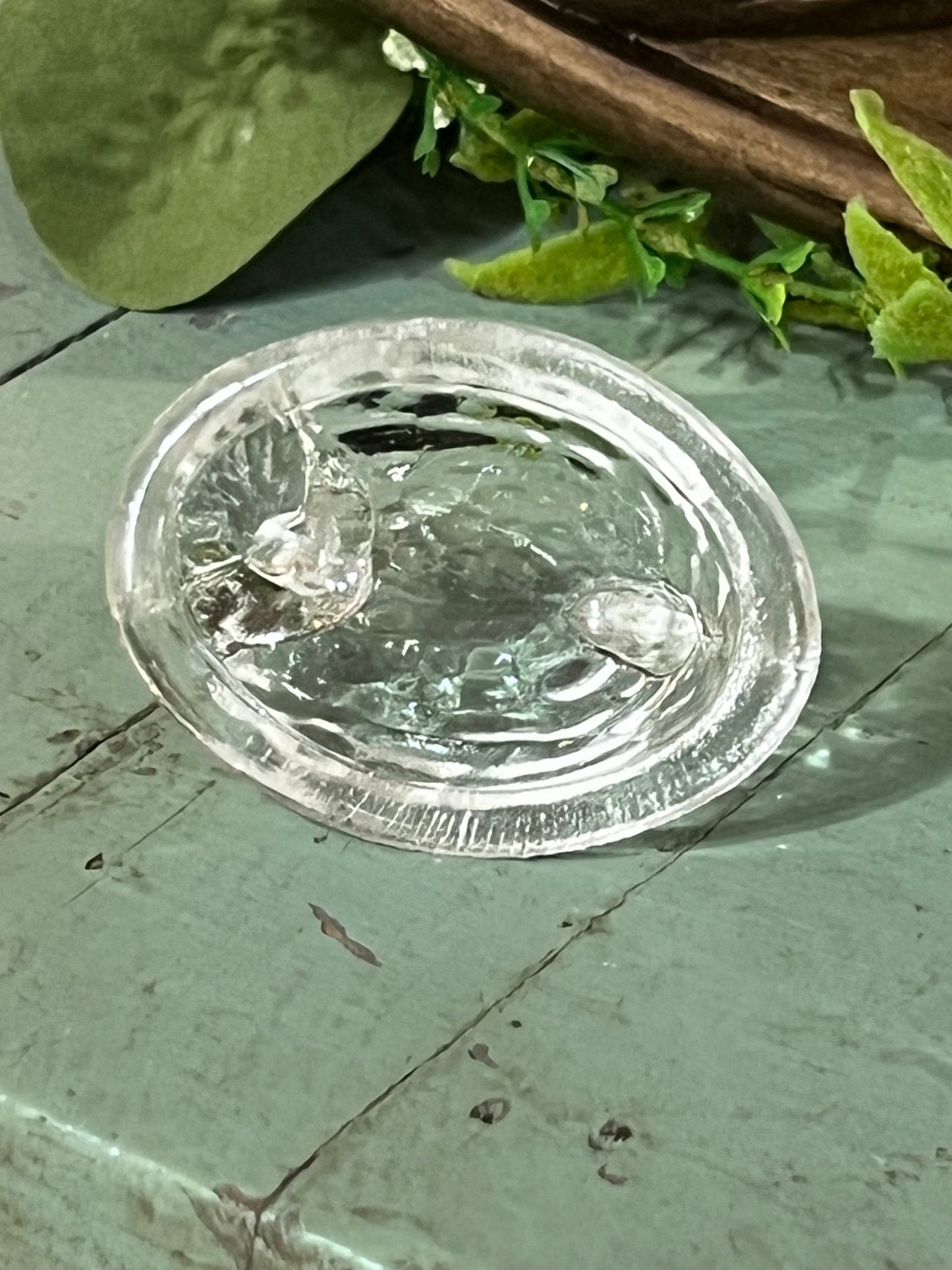 Vintage-Style Clear Glass Miniature Hen Figurine (Lid Only) 