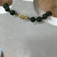 Vintage-Style Hand-Knotted Forest Green Bead Strand (18")