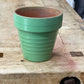 Vintage-Style Ribbed Terracotta Flower Pot – Sage Green, 3.5" (No Drainage Hole)