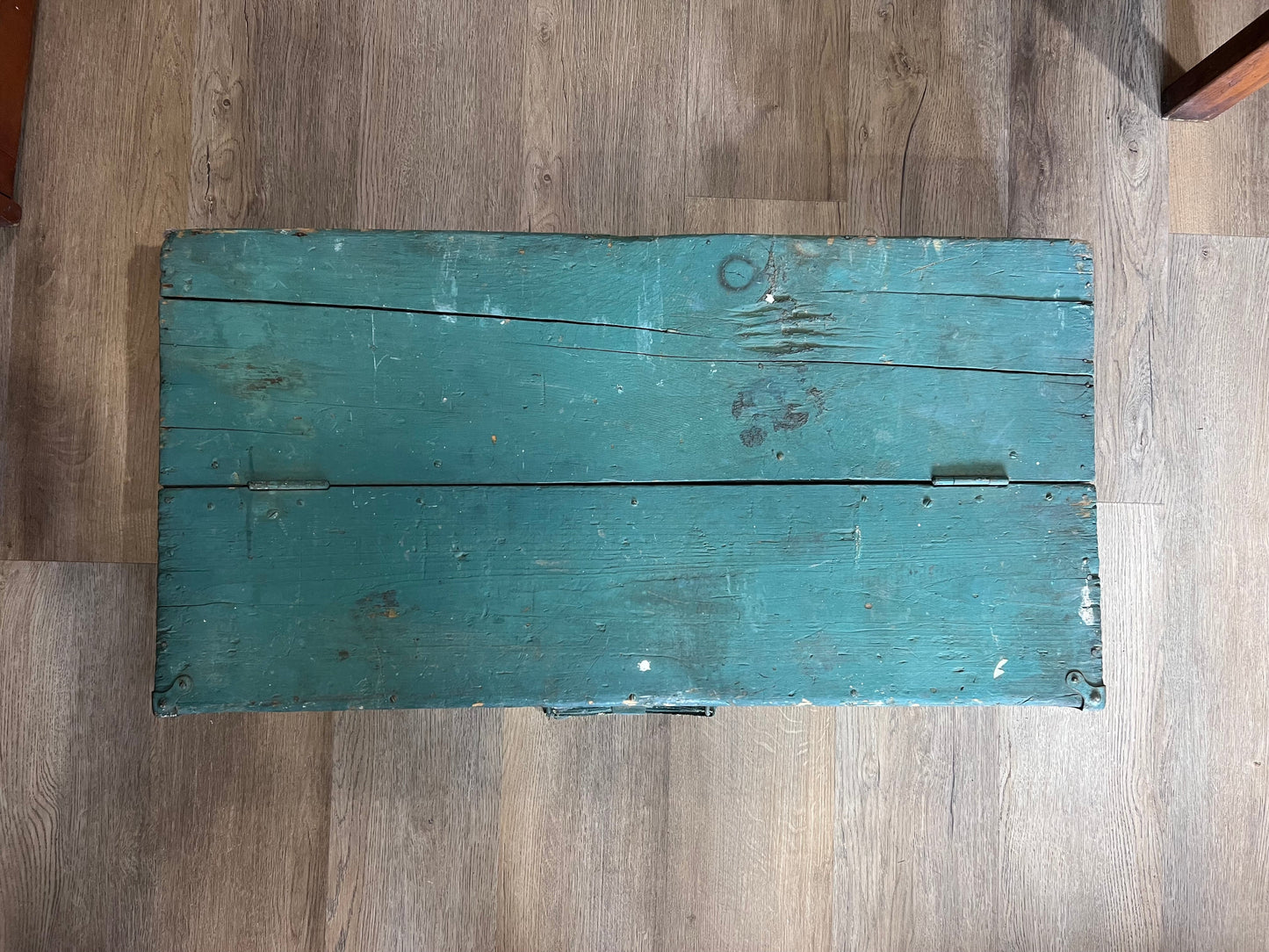 Vintage Teal Green Painted Tool Box