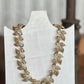 Vintage Textured Gold-Tone Triple Leaf Link Choker Necklace - 13"-16" AdjustableNecklace