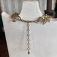 Vintage Textured Gold-Tone Triple Leaf Link Choker Necklace - 13"-16" AdjustableNecklace
