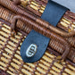 Vintage Two-Tone Woven Wicker Picnic Basket (18" x 12" x 8")basket