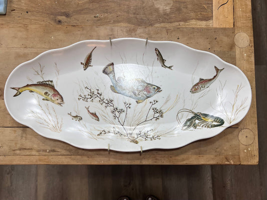 Vintage Waverly Products "Montage of the Sea" Large Melamine Fish Platter (23" x 10.75") - The Mustard Seed Collection, The Seed