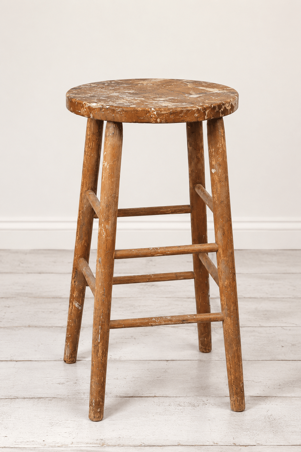 Vintage Wooden Painter’s Stool – Primitive Farmhouse - The Mustard Seed Collection, The Seed