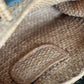 Vintage Woven Straw Briefcase Tote Bag 