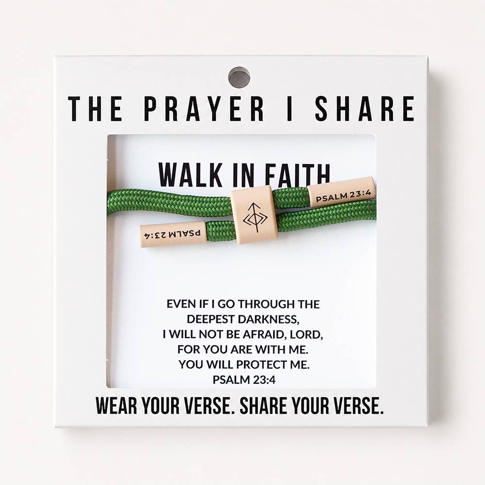 WALK IN FAITH Christian Cord Bracelet, Bible Verse Gift The Prayer I Share