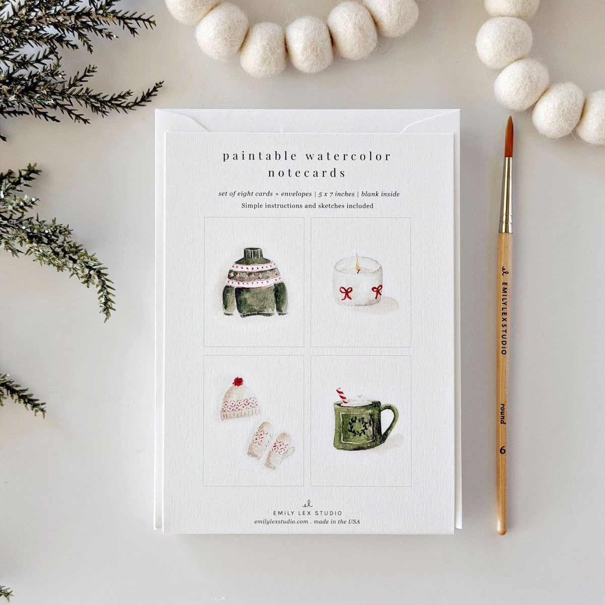 Warm + cozy paintable notecardGreeting Cards