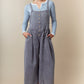 Washed Denim Pull Up Tuck Pleated Detailed Wide Roll Up Jumpsuit - The Mustard Seed Collection, The Seed