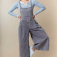 Washed Denim Pull Up Tuck Pleated Detailed Wide Roll Up Jumpsuit - The Mustard Seed Collection, The Seed