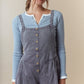 Washed Denim Pull Up Tuck Pleated Detailed Wide Roll Up Jumpsuit - The Mustard Seed Collection, The Seed