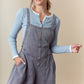 Washed Denim Pull Up Tuck Pleated Detailed Wide Roll Up Jumpsuit - The Mustard Seed Collection, The Seed
