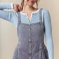 Washed Denim Pull Up Tuck Pleated Detailed Wide Roll Up Jumpsuit - The Mustard Seed Collection, The Seed