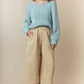 Washed Twill Elastic Waist Wide Pants - The Mustard Seed Collection, The Seed