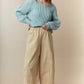 Washed Twill Elastic Waist Wide Pants - The Mustard Seed Collection, The Seed