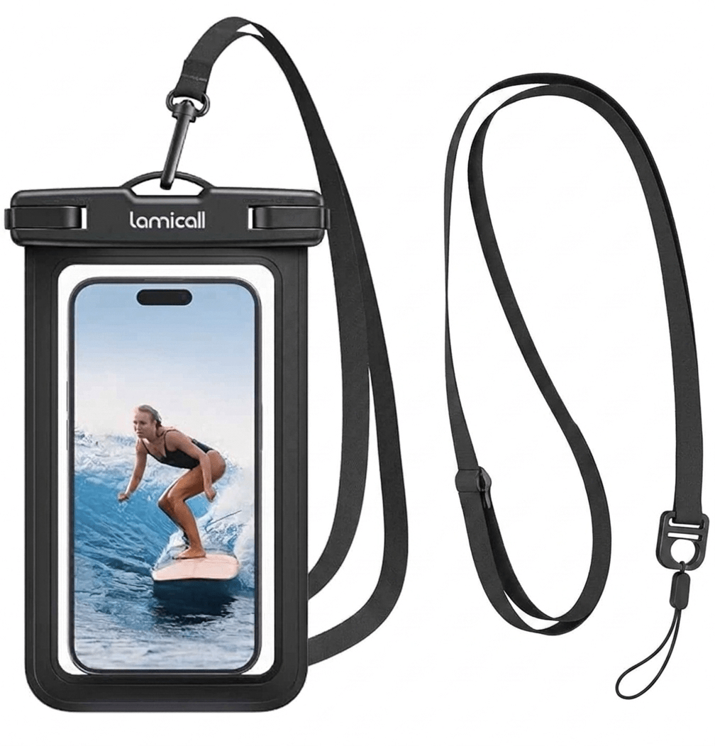 Waterproof Phone Pouch for iPhone 17 to 7 with Case 