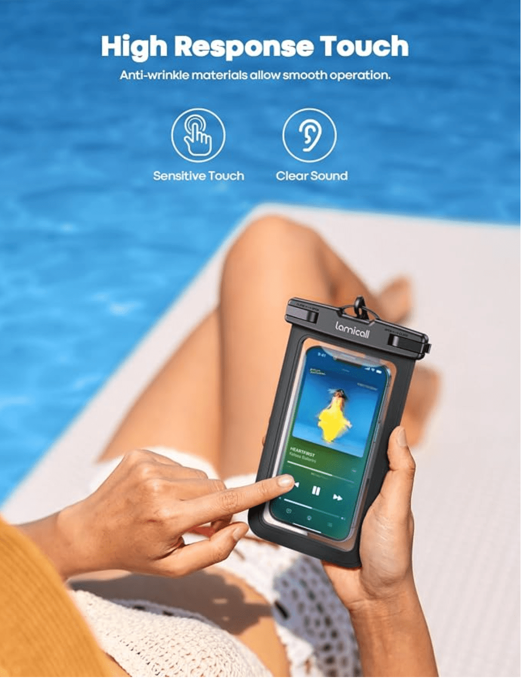 Waterproof Phone Pouch for iPhone 17 to 7 with Case 
