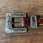 Western Tooled Leather Name Belt - Custom BENTLY Rhinestone Cross Buckle - The Mustard Seed Collection, The Seed