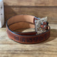 Western Tooled Leather Name Belt - Custom BENTLY Rhinestone Cross Buckle - The Mustard Seed Collection, The Seed