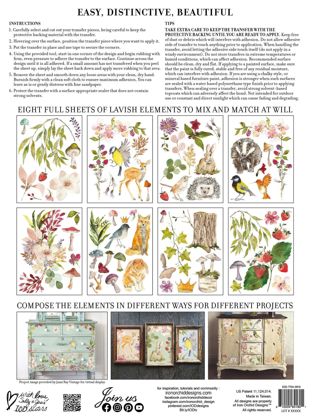 Whispering Willow IOD Transfer 12x16 Pad - The Mustard Seed Collection, The Seed