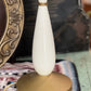 White & Brass Mid-Century Lamp, No Shade 