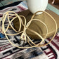 White & Brass Mid-Century Lamp, No Shade 