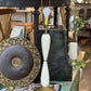 White & Brass Mid-Century Lamp, No Shade 