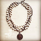 White Turquoise Copper Collar Length Necklace w/ Coin White