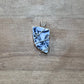 Wire-Wrapped Blue and White Sea Pottery Shard Pendant