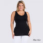 Women's Plus Size Seamless Reversible V-Neck Tank Top Black - The Mustard Seed Collection, The Seed