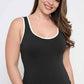 Women's Two Tone U Neckline Seamless Tank - Plus: Black/Ivory / OS Yelete