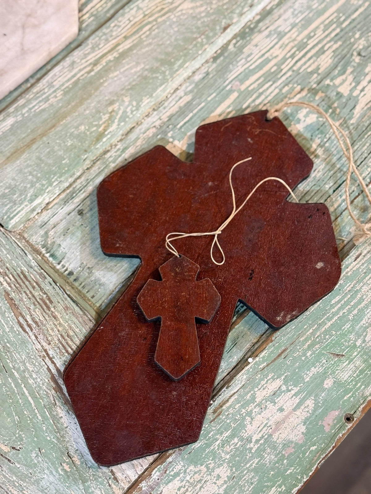 Wooden Cross made from Player Piano Wood - The Mustard Seed Collection, The Seed