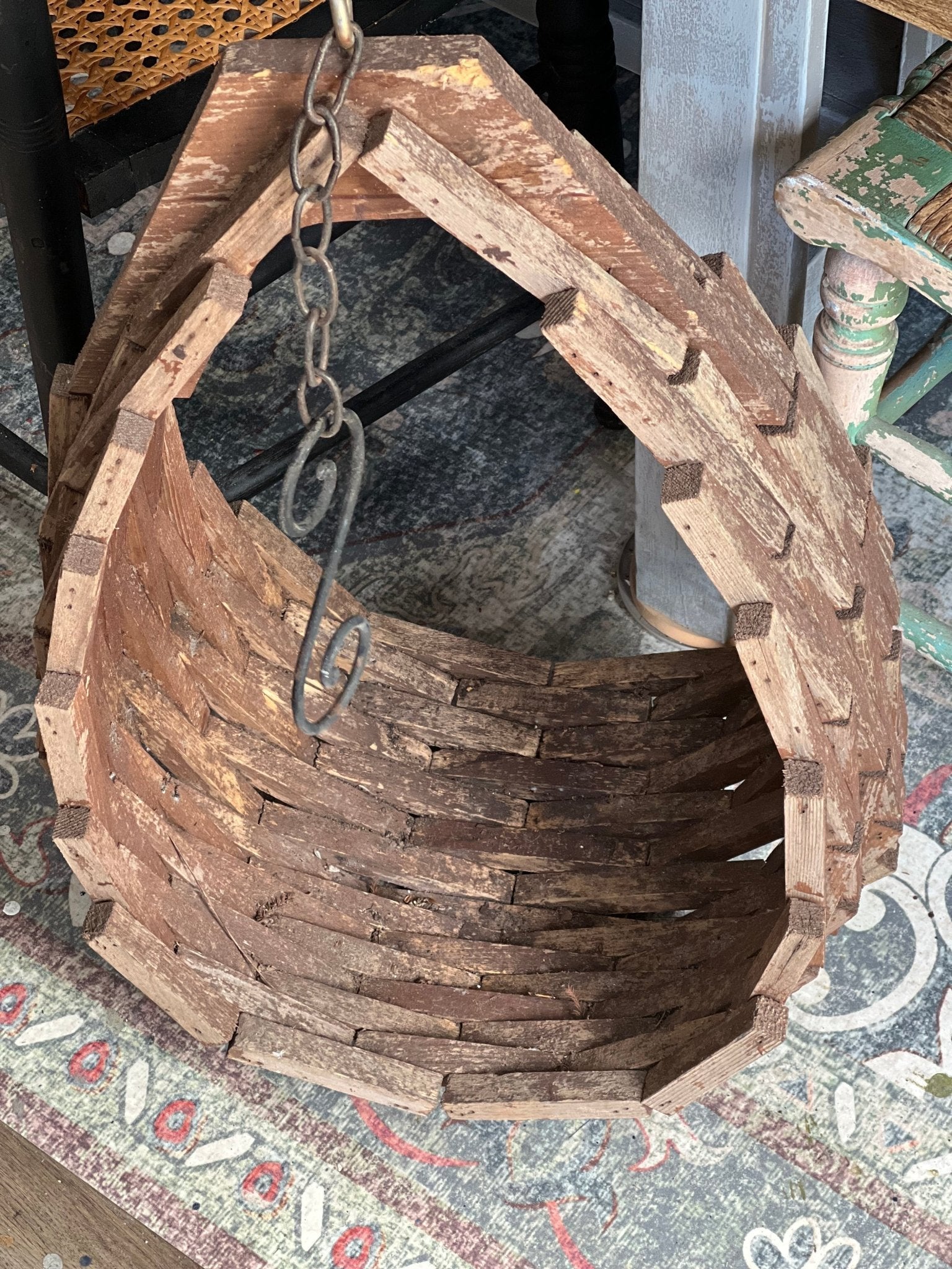 Wooden Hanging Basket 