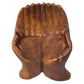Wooden Helping Hands Cupped Offering Display Bowl Stand