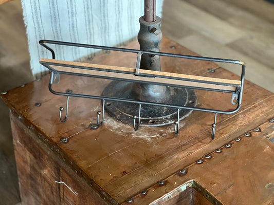 Wooden Shelf With Hooks