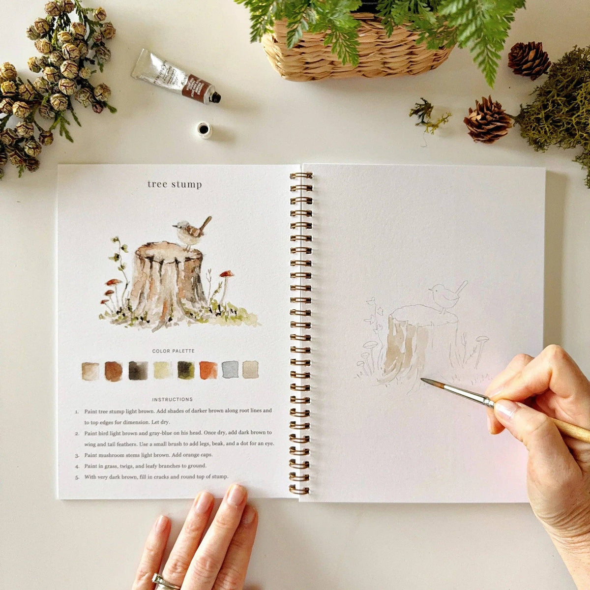 Woodland watercolor workbookcraft