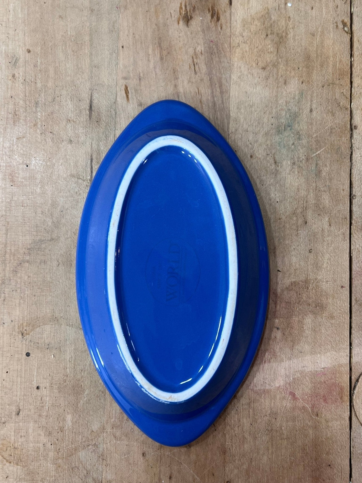 World Ceramic Cobalt Blue Oval Side Dish (1.5" x 7.25" x 4") 