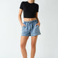 Zion Soft-Wash Stretch-Denim Utility Shorts: DISTRESSED DENIM / S:M:L (2:2:2) Mono B