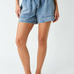 Zion Soft-Wash Stretch-Denim Utility Shorts: DISTRESSED DENIM / S:M:L (2:2:2) Mono B