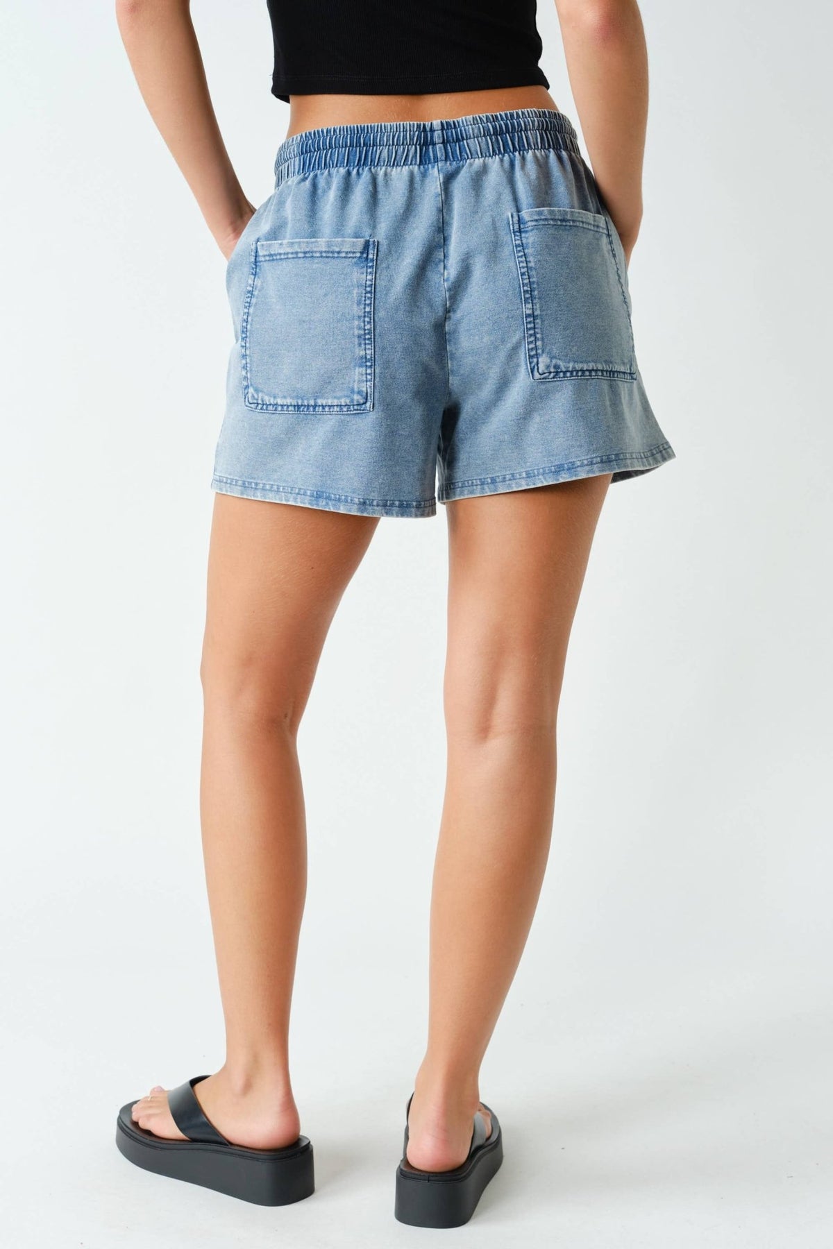 Zion Soft-Wash Stretch-Denim Utility Shorts: DISTRESSED DENIM / S:M:L (2:2:2) Mono B