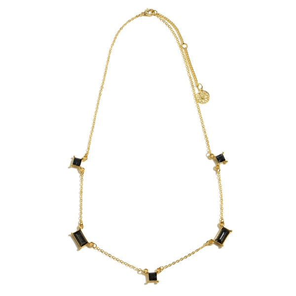 Rhinestone Necklace in Gold Judson
