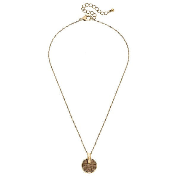 Necklace Featuring Rattan Disc Judson